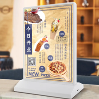 Support de table A4, présentoir de bureau, boîte à lumière LED, porte-panneaux de magasin, cadre photo en verre, affichage publicitaire, restaurant