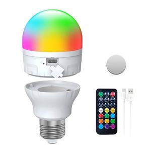 Lampe murale LED E27 avec télécommande 3 couleurs, interrupteur, certifiée AC ROHS, ampoule magnétique amovible rechargeable pour les urgences - Product Image 1