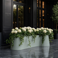 Jardinière en fer sur mesure YISHANG, design irrégulier intégré, soudée, revêtement poudré, pour centre de jardinage
