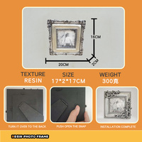 Cadre photo sculpté de style rétro européen, décoration murale en résine de style français, cadre photo creux à suspendre pour table