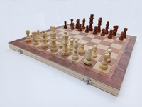 Jeu d'échecs en bois pliable de haute qualité, comprenant le backgammon, le tic-tac-toe et les pions de dames en bois