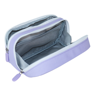 Custom Lavender Double Layer Large Capacity Pencil Case with Mesh Pocket, Aesthetic <b>School</b> Stationery Pouch for Girls, OEM Facto - Product Image 4
