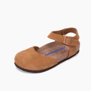 รองเท้าแตะ Birkenstocks สไตล์ญี่ปุ่นสำหรับผู้หญิง <span class=keywords><strong>พื้น</strong></span>คอร์ก น้ำหนักเบา ปิดนิ้วเท้า หนังวัวแท้ แฟชั่นทันสมัย คุณภาพเยอรมัน - Product Image 1