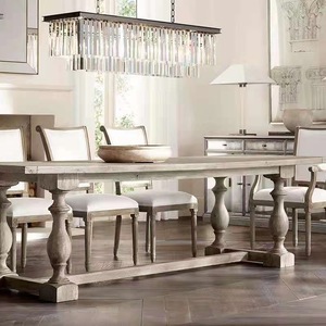 Tavolo da Pranzo Rettangolare in Legno Stile Country Americano, Tavolo Lungo <span class=keywords><strong>Moderno</strong></span> Retrò Francese <span class=keywords><strong>per</strong></span> Villa, B&B, <span class=keywords><strong>Soggiorno</strong></span> - Product Image 3