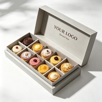 Emballage en carton pliable biodégradable personnalisé en gros pour gâteaux, biscuits, cookies, beignets avec logo