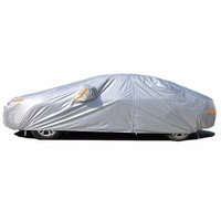 Housse de voiture avec protection solaire, hydrofuge, isolante thermiquement, pare-soleil personnalisable, housse extérieure argentée en polyester 170T