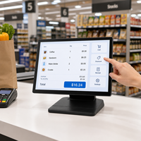 Terminal de point de vente tout-en-un avec écran tactile capacitif de 15,6 pouces, affichage LED à 8 chiffres, processeur Intel I5, 8 Go de RAM, 128 Go de SSD, Windows 10, Wi-Fi 6
