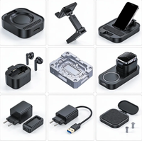 Moule d'injection universel personnalisé pour support de charge sans fil 3-en-1, chargeur rapide 15W, pliable, magnétique, certifié ISO9001