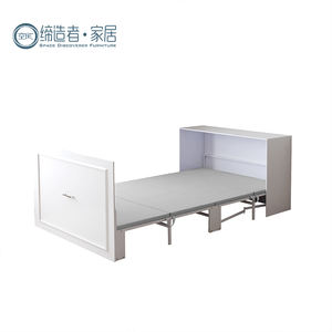 Muebles de apartamento que ahorran espacio Marco de metal 90x200cm Sofá cama plegable de 4 pliegues con cubierta lavable y ruedas universales - Product Image 5