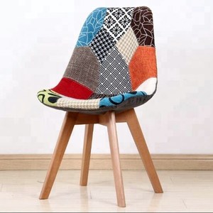 Chaise de salle à manger moderne en bois Chaise de salle à manger du milieu du siècle Chaises de salle à manger en tissu - Product Image 3