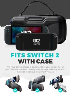 Étui de transport pour <span class=keywords><strong>Nintendo</strong></span> <span class=keywords><strong>Switch</strong></span> 2 modèle 2025, coque rigide protectrice inodore avec rembourrage de protection d'écran, jeu et poches - Product Image 2