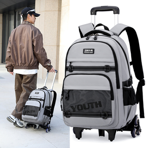 Mochilas Escolares con Ruedas Desmontables para Estudiantes de Primaria y Secundaria, Mochila con Ruedas para Adolescentes, Niños y Niñas, Mochila Casual de Gran Capacidad - Product Image 3