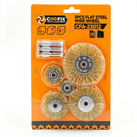COOFIX Lot de 5 disques abrasifs plats en acier 25-75mm avec 3 mandrins, accessoires pour outils rotatifs, décapage de la rouille