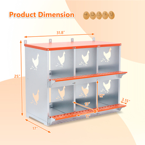 ¡Gran oferta 2026! Nido moderno de acero inoxidable de 6 compartimentos para gallinas/patos, montado en pared, fácil recolección de huevos, protección contra el viento - Desde almacén de EE. UU. - Product Image 5