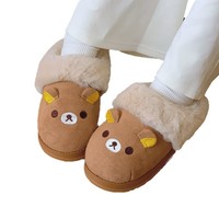 Rilakkuma coton gants femmes plaine hiver vêtements de plein air antidérapant intérieur maison chaud fourrure talon fermé livraison directe