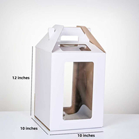 Boîte à gâteau portable à fenêtre en carton ondulé, double couche, transparente et renforcée, boîte cadeau créative, présentoir, emballage alimentaire sûr