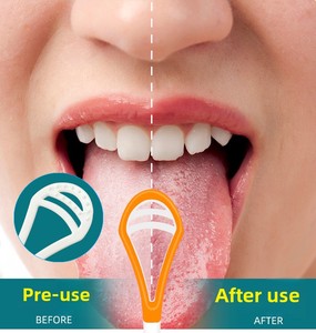 OEM vệ sinh răng miệng công cụ halitosis chăm sóc hai mặt mềm Silicone làm sạch <span class=keywords><strong>scraper</strong></span> - Product Image 4