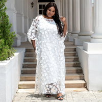 H&D 104 #   Nouvelle robe de soirée pour femmes grandes tailles, robe longue pour femmes avec fleurs, ensemble deux pièces