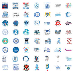 Stiker kesadaran diabetes medis Hari diabetes Dunia 55 buah - Product Image 2