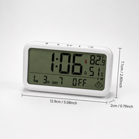 Jam Alarm Digital Meja Pintar Isi Ulang dengan Monitor Suhu Kelembaban, Tampilan Waktu Kalender Tanggal LCD, Fitur Snooze untuk Anak-anak