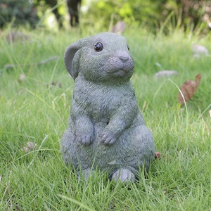 Adornos de Jardín Realistas, Estatua de Conejo Curioso de Fibra de Vidrio, Escultura de Animal de Resina Realista, Decoración de Conejo - Product Image 3