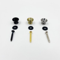 Boucle de sangle en métal en forme de champignon, anti-dérapante et anti-détachement, pour cheville de guitare acoustique et ukulélé