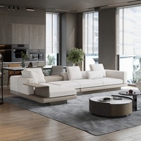 Canapé d'angle modulaire de luxe italien en U, style design européen, convertible en lit, idéal pour salle de sport, villa, salon