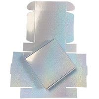 Cajas de Papel para Kits de Labios y Uñas, Colores Iridiscentes con Purpurina Holográfica Oro Rosa, Mini Empaque, MOQ Bajo, Venta al por Mayor