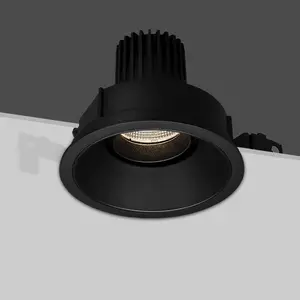 LuxHolic होटल नई डिजाइन काले Trimless समायोज्य Recessed मॉड्यूल Liper 4000k 10W एलईडी Downlight दौर के साथ 100mm कट आउट