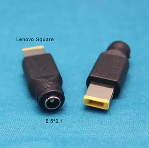 Hitam DC 5.5Mm X 2.1Mm Perempuan Ke Persegi Laki-laki Adaptor Konverter Daya untuk Lenovo ThinkPad Port