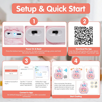 Samtoycn Chat GPT Robot AI Multilingue Controllabile tramite App, Bambola di Peluche in Cotone Morbido Parlante con Occhi Dinamici