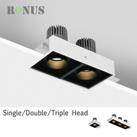 Projecteur de plafond sans garniture à trois têtes Dimmable vers le bas 18W * 3 lumière de calandre LED de tache d'hôtel