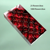 Fleurs de savon artificielles en gros, romantiques et rêveuses, respectueuses de l'environnement, teintes par pulvérisation, bleu glace écrasé Elsa rose