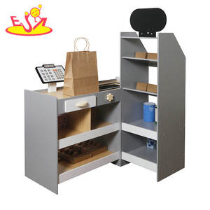 In legno grande grigio supermercato <span class=keywords><strong>Play</strong></span> Set-i bambini fingono di giocare a drogheria con scaffali e registratore di cassa W10A214C - Product Image 5