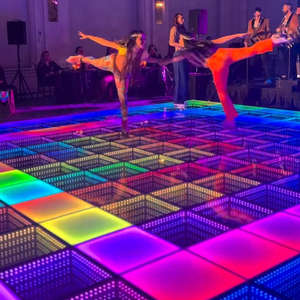 พื้นเต้นรำ LED แบบกระจก 3 มิติ RGB สำหรับไนท์คลับ บาร์ งานแต่งงาน พร้อมแผงและกระเบื้องพื้นแม่เหล็ก ไฟเวที - Product Image 2