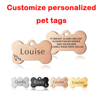 Personnalisation personnalisée de plusieurs tailles de couleurs Porte-clés en acier inoxydable pour chien Mode Couple Ami Famille Cadeau unique