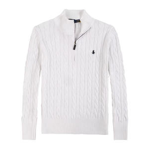 Nouveauté transfrontalière pour <span class=keywords><strong>homme</strong></span> : Pull en coton tricoté à col montant zippé, manches longues, broderie Paul - Product Image 1