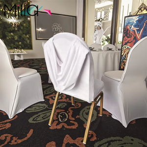Hoge Kwaliteit 240gsm Fluwelen Half Swag Rugstoel Stoelhoes Duurzaam Bruiloft <span class=keywords><strong>Stoel</strong></span> Hoes - Product Image 5
