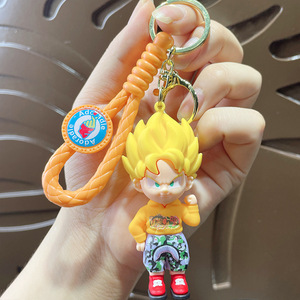Porte-clés créatif en PVC style dessin animé, léger et tendance, avec figurine Sun Wukong en petite boîte surprise, pendentif pour <span class=keywords><strong>sac</strong></span> à <span class=keywords><strong>dos</strong></span> et anneau métallique - Product Image 3