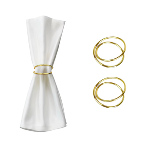 แหวนผ้าเช็ดปากสีทองสำหรับงานแต่งงานโรงแรม - Product Image 4