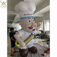 Décor gonflable de publicité publicitaire professionnel, 1 m/3m/5m/7m, chef homme avec décoration de boulangerie du pain