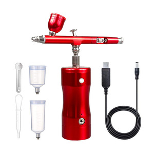 Aerógrafo Portátil Recargable, Kit de Bomba de Aire Eléctrica, Alimentación por Gravedad, Velocidad Ajustable, para Pintura Artística y Modelismo, Alimentación por USB - Product Image 1