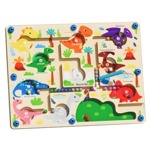 Wooden Magnetic Color And Number Maze Puzzles Toy Magnetic Color Maze Toddler Activities Board Magnetic Color And Number Maze