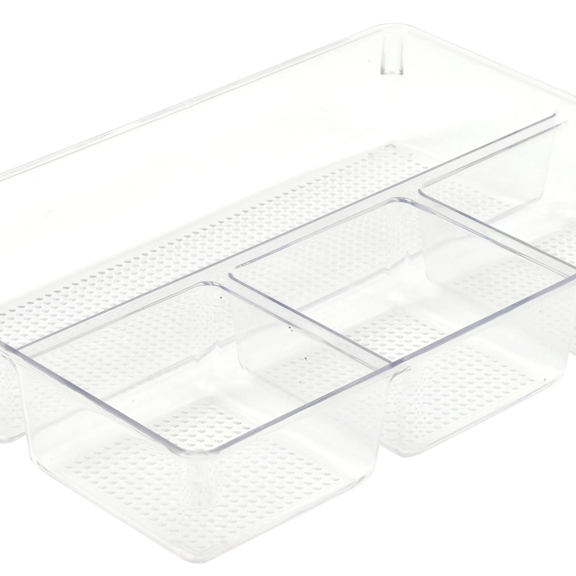 Plateau doublé en plastique avec 4 compartiments, organiseur de rangement pour tiroir avec 4 séparations