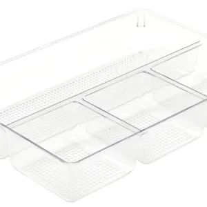 Compartment Plastic Lined Tray Drawer Organiser Storage 4 Divide Organizer Tray