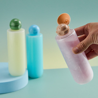 Flacon de shampooing en plastique de 250 ml avec bouchon à bille rond, rechargeable, flacon de lotion en plastique de 8 oz (250 ml) pour emballage cosmétique