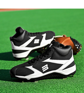 Chaussures de baseball unisexes à crampons métalliques, baskets antidérapantes à pointes, tige en PVC, semelle extérieure en caoutchouc pour l'entraînement sur terrain - Product Image 2