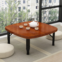 Table carrée pliable en bambou, mobilier de salon, style antique Meida Kang, table à manger simple, table basse Tatami, pour baie vitrée, petit lit de dortoir
