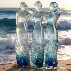 Escultura de resina de las Tres Hermanas, figura artística para regalo de amistad, decoración navideña - Product Image 5