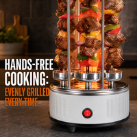 Gril BBQ Électrique Coréen Sans Fumée, Machine à Kebab Rotative Automatique d'Intérieur, Four Vertical à Brochettes pour Fêtes, en Métal